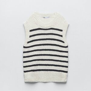 NWT Zara striped knit vest, Small